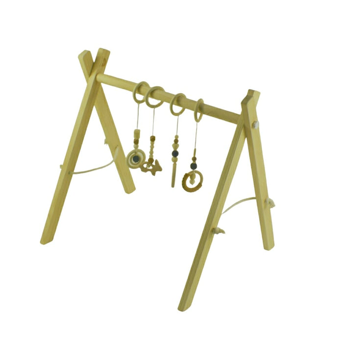 Houten Babygym met 4 Speeltjes