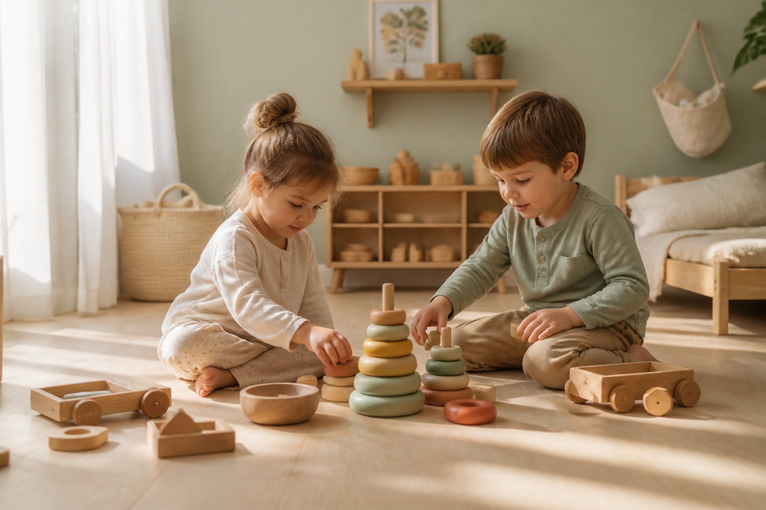 Bambini che giocano insieme con i giochi VintaToys